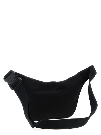 Crossbody Fanny Pack Handbag by Y-3 for unisex in polyamide black features a multifaceted silhouette, showcasing a secure zipper and multifaceted with versatile crossbody-strap, shoulder-strap & adjustable-strap for multifaceted style.