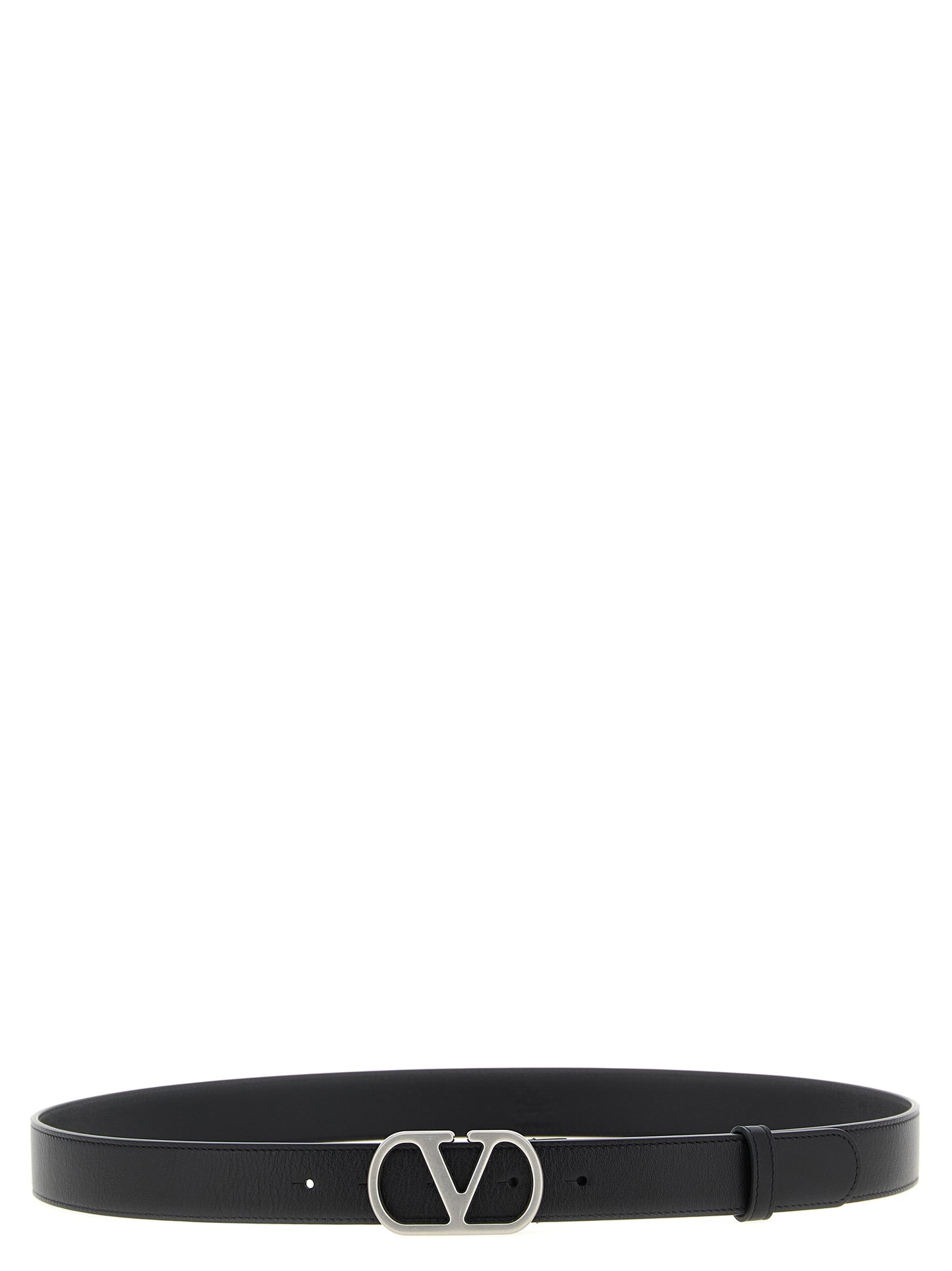 Belt by Valentino Garavani for men in calfskin leather black & signature features an artisanal finish, elegantly showcasing the signature style and artisanal craftsmanship of the Essence V Logo Calfskin Leather Belt design.