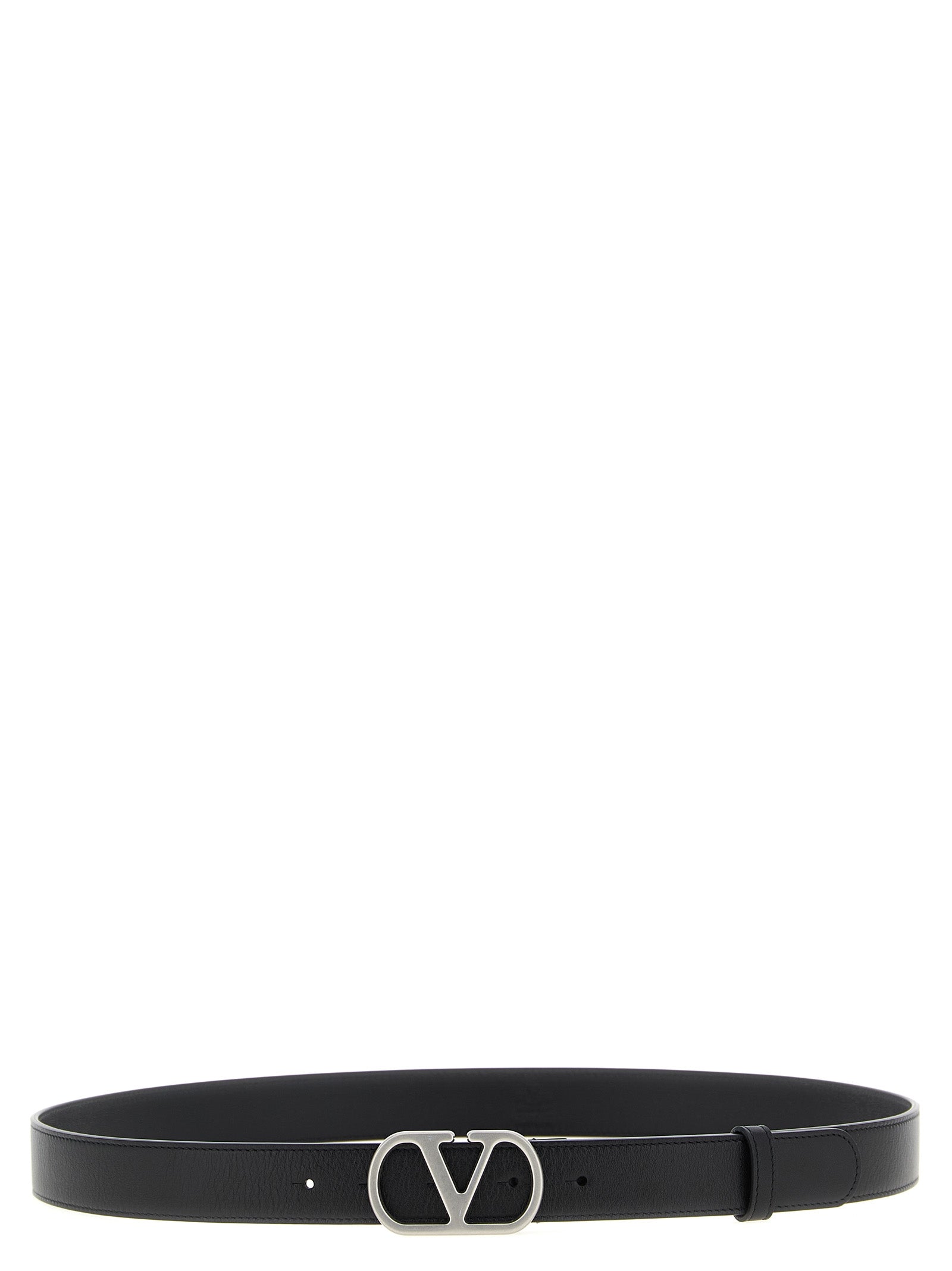 Belt by Valentino Garavani for men in calfskin leather black & signature features an artisanal finish, elegantly showcasing the signature style and artisanal craftsmanship of the Essence V Logo Calfskin Leather Belt design.