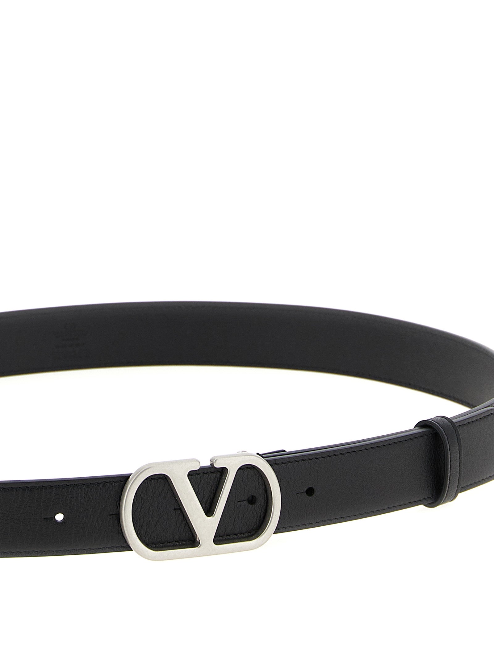 Belt by Valentino Garavani for men in calfskin leather black & signature features a bohemian chic silhouette, showcasing the bohemian chic Essence V Logo Calfskin Leather Belt design with a sophisticated bohemian chic finish.