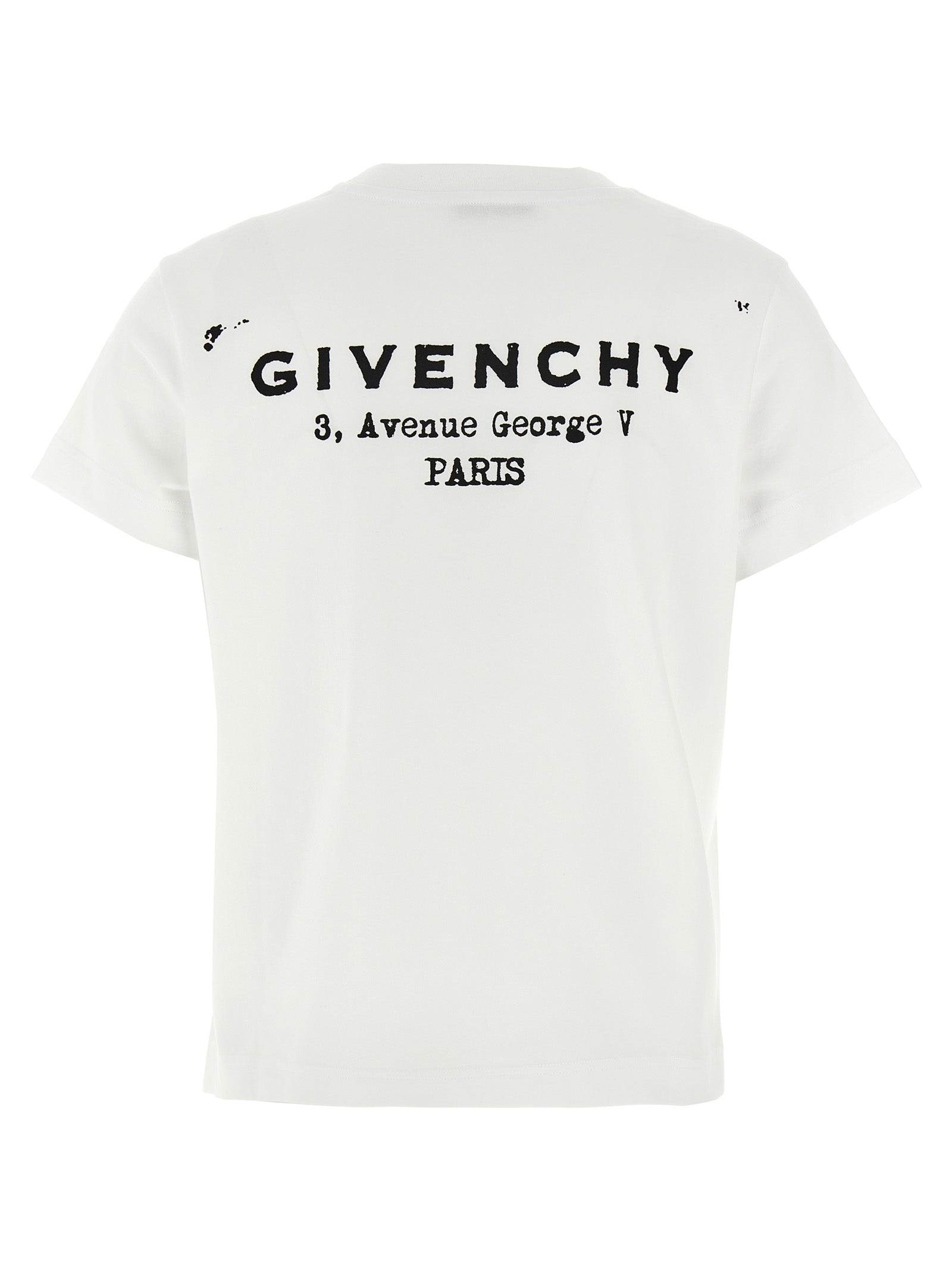 T-Shirt by Givenchy for women in cotton bicolour, black, white & print showcases a dramatic silhouette, elegantly detailed with a dramatic crew neckline and for a truly dramatic finish.