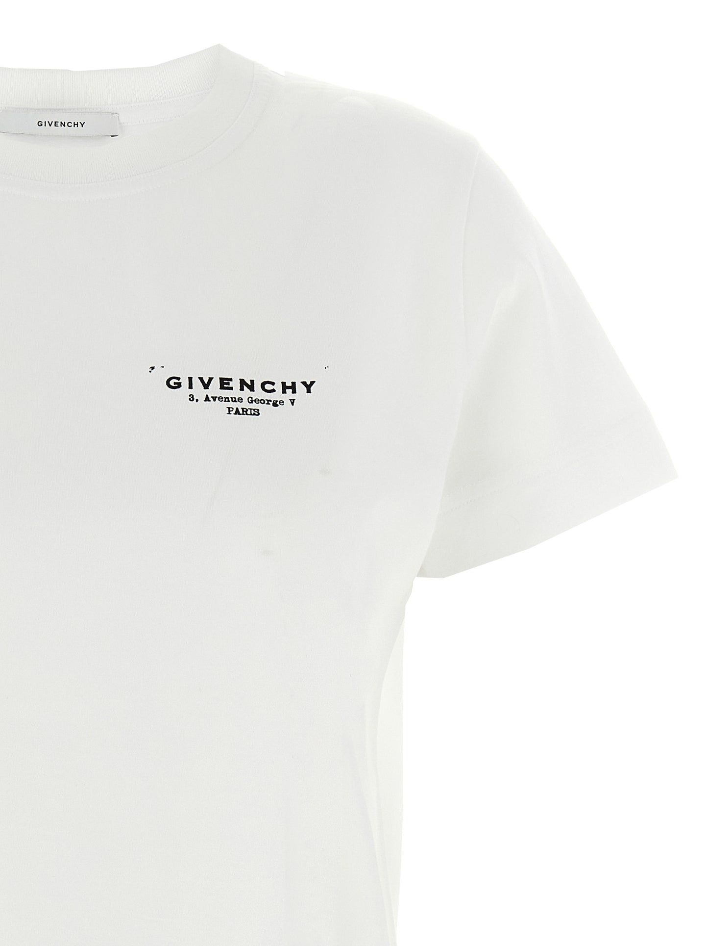 T-Shirt by Givenchy for women in cotton bicolour, black, white & print features a plush silhouette, showcasing a sophisticated crew neckline and for a truly plush finish.