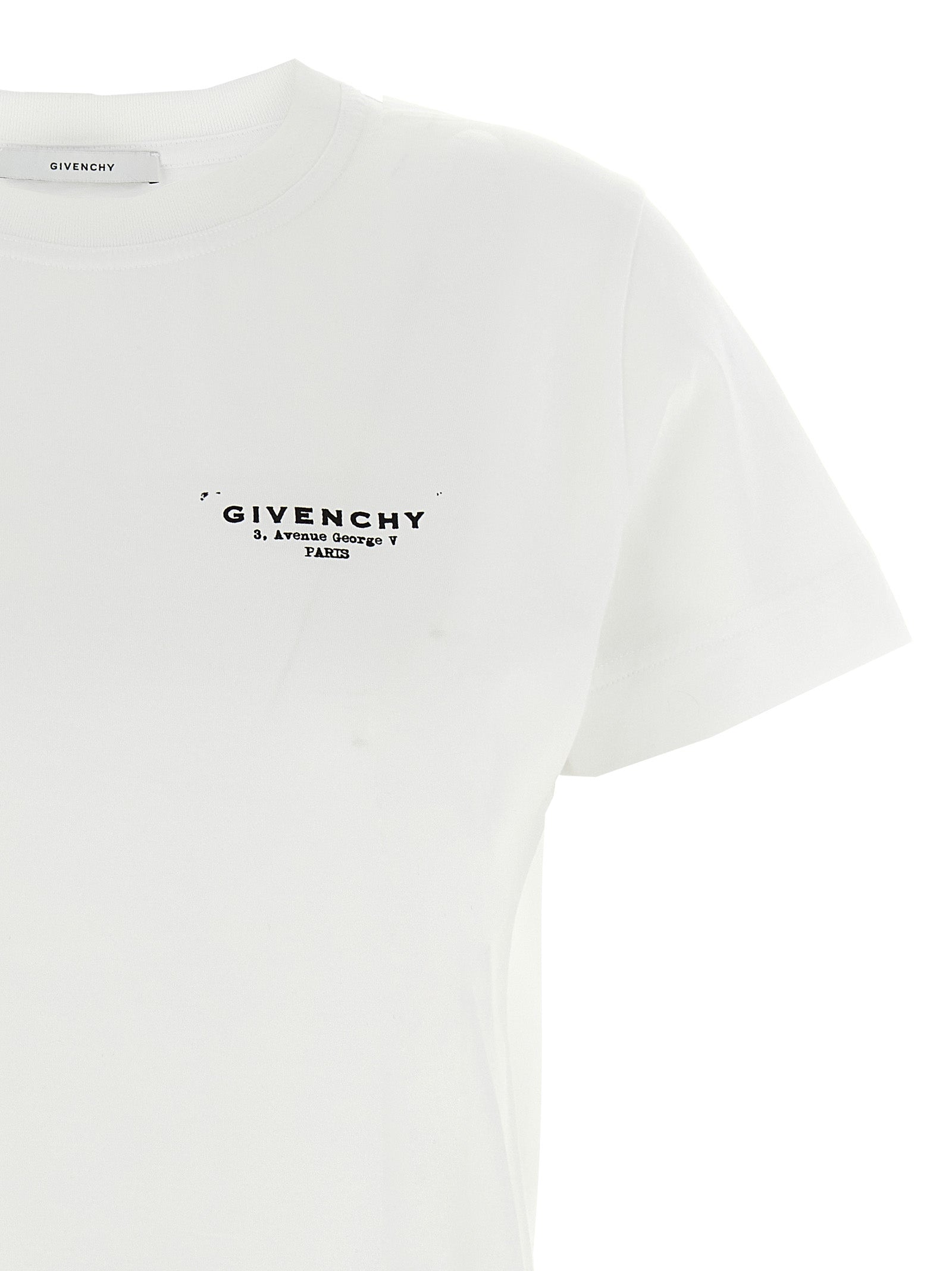 T-Shirt by Givenchy for women in cotton bicolour, black, white & print features a plush silhouette, showcasing a sophisticated crew neckline and for a truly plush finish.