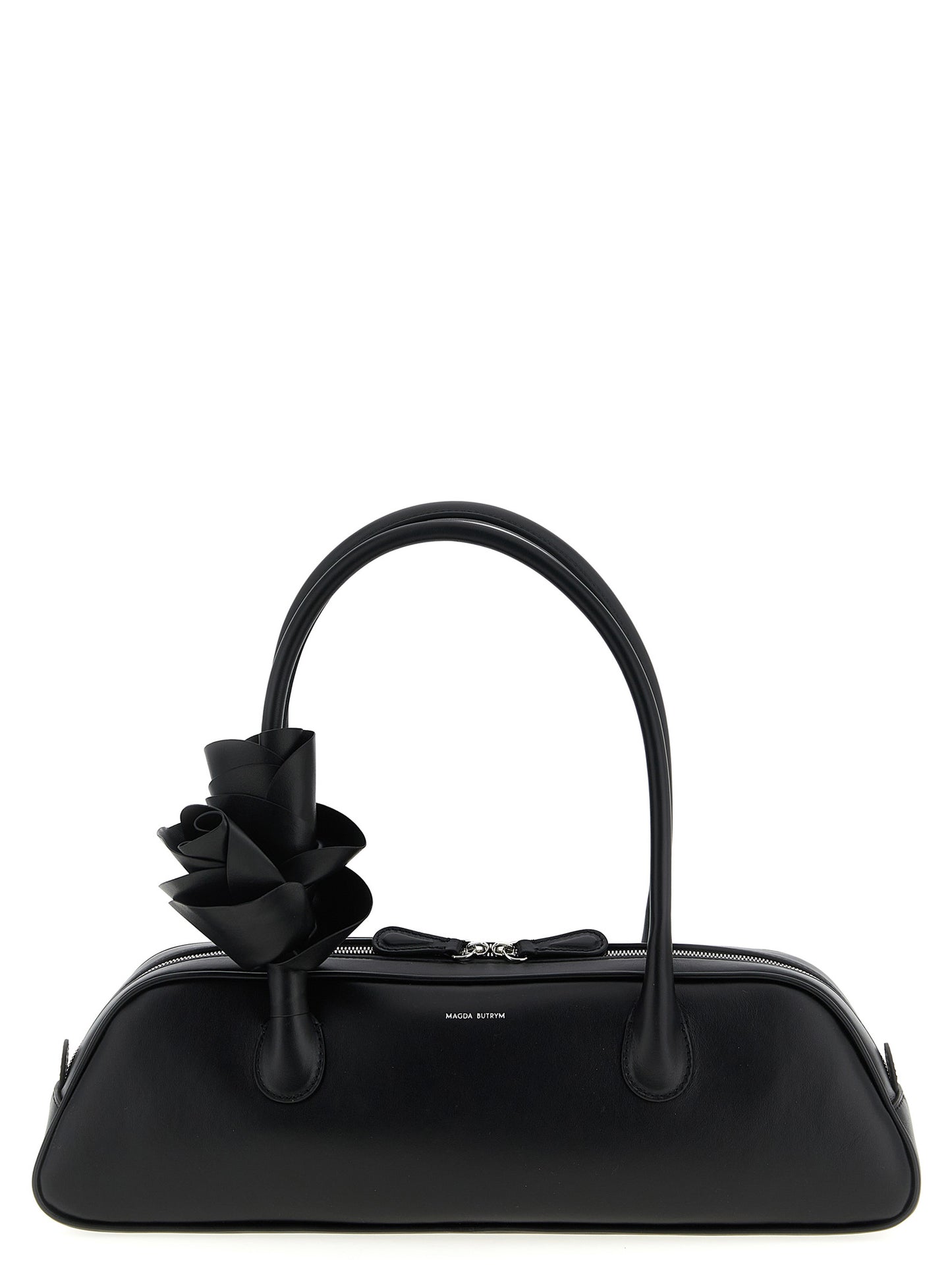 Shoulder Bag by Magda Butrym for women in calfskin leather black, rose & floral features an effortlessly chic silhouette with a secure zipper, ample , and versatile shoulder-strap & handle for effortlessly chic everyday luxury.