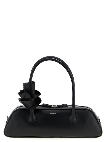 Shoulder Bag by Magda Butrym for women in calfskin leather black, rose & floral features an effortlessly chic silhouette with a secure zipper, ample , and versatile shoulder-strap & handle for effortlessly chic everyday luxury.