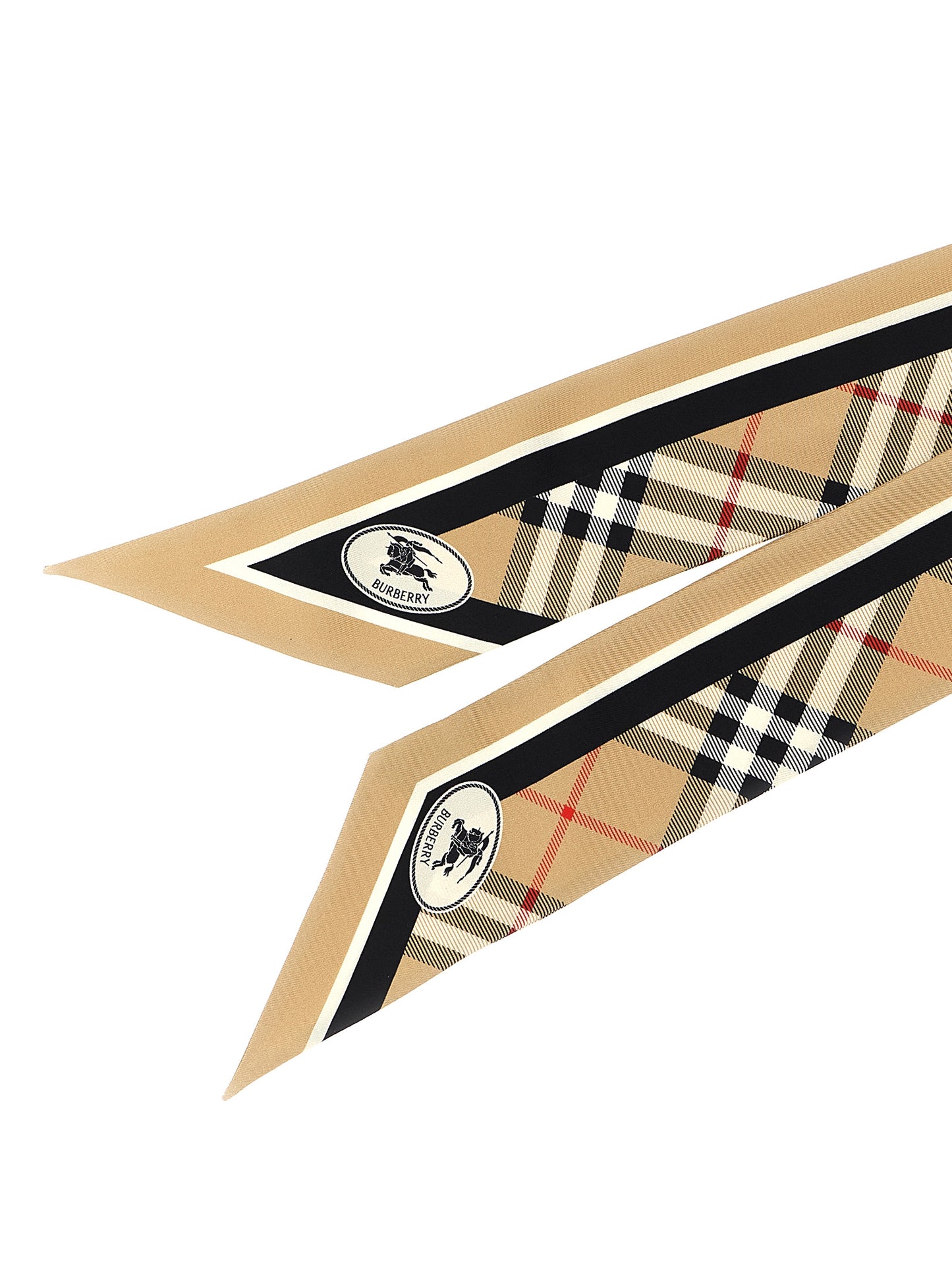 Scarf by Burberry for women in silk satin beige presents a effortlessly chic silhouette, artfully capturing the essence of the effortlessly chic Silk Satin Foulard Scarf design for a sophisticated look.