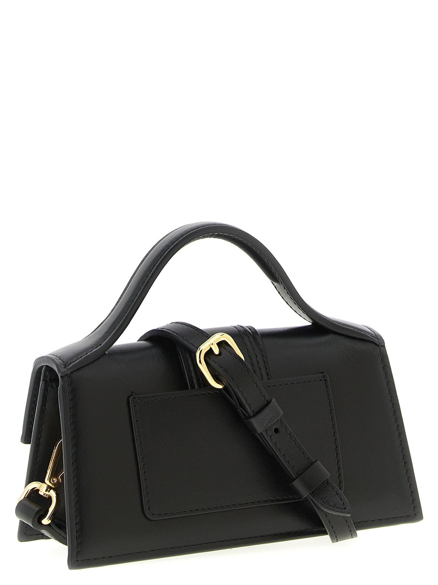 Jacquemus Bambino Leather Flap Handbag - Black Natural