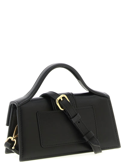 Jacquemus Bambino Leather Flap Handbag - Black Natural