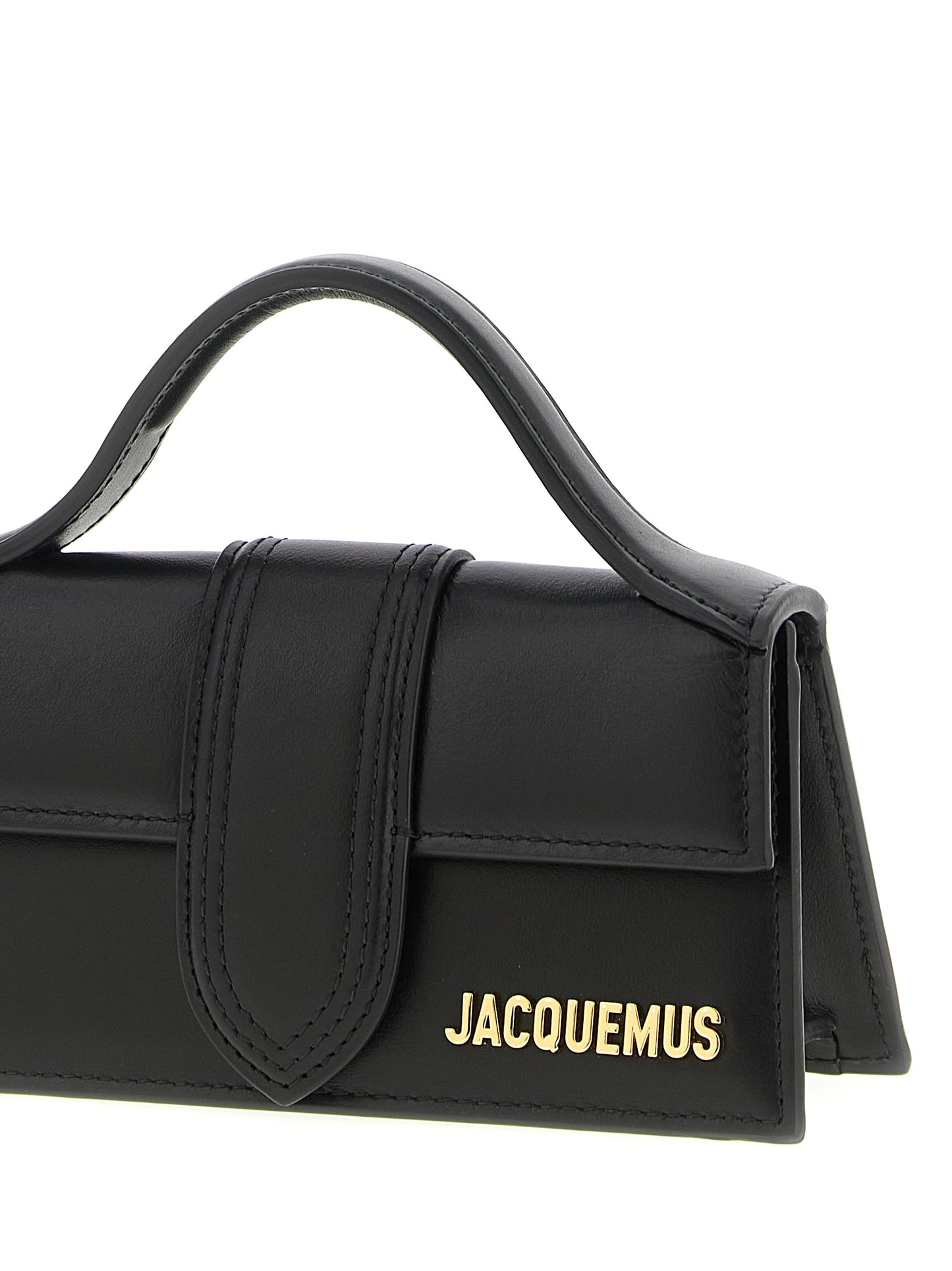 Jacquemus Bambino Leather Flap Handbag - Black Natural