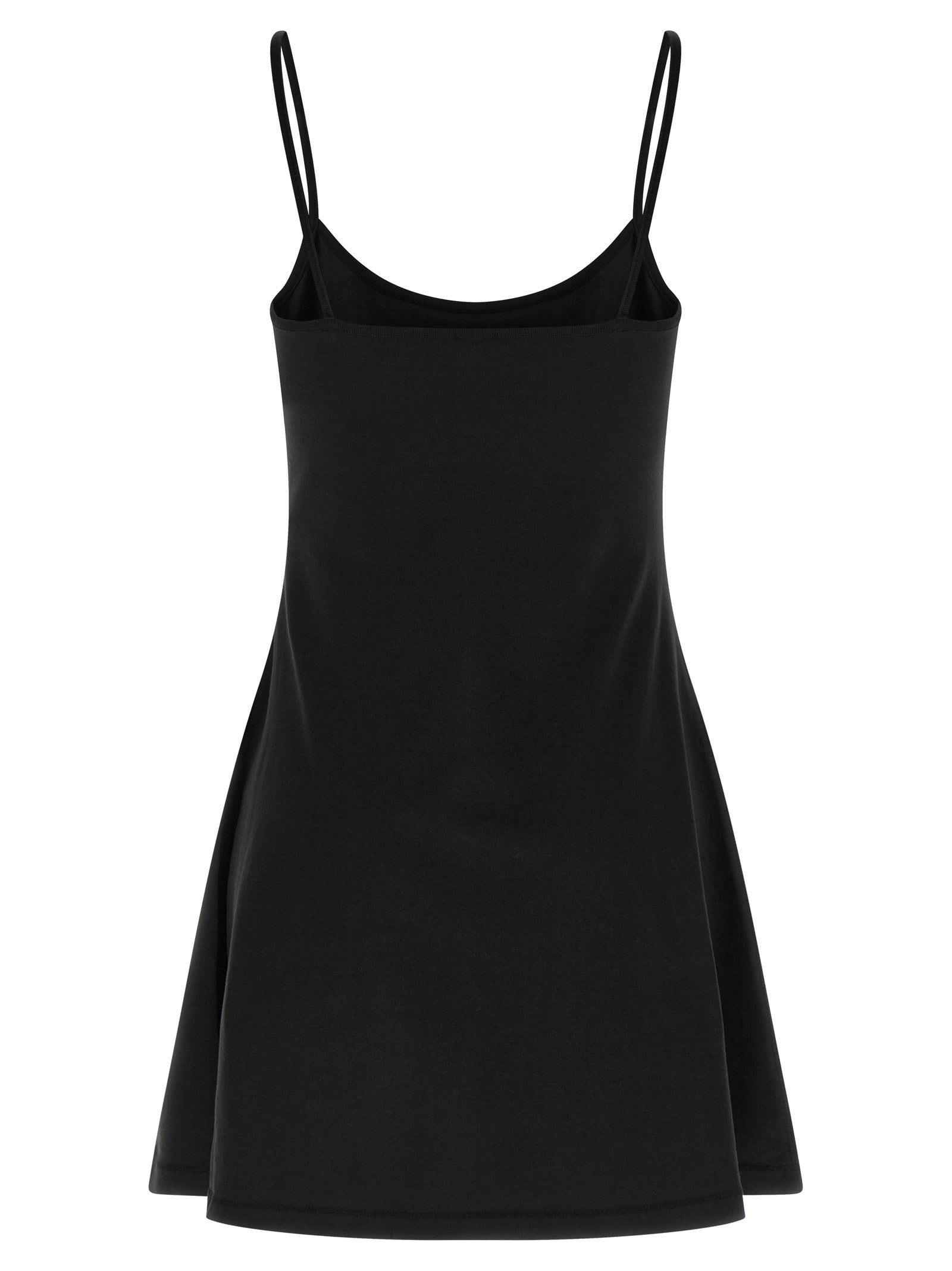 Dress by Diesel for women in stretch cotton black features an sultry silhouette defined by a and , falling to an sultry short mini for a sultry look.