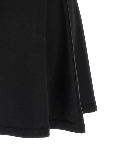 Dress by Diesel for women in stretch cotton black features a dramatic silhouette, showcasing an elegant and that flows into a dramatic short mini.