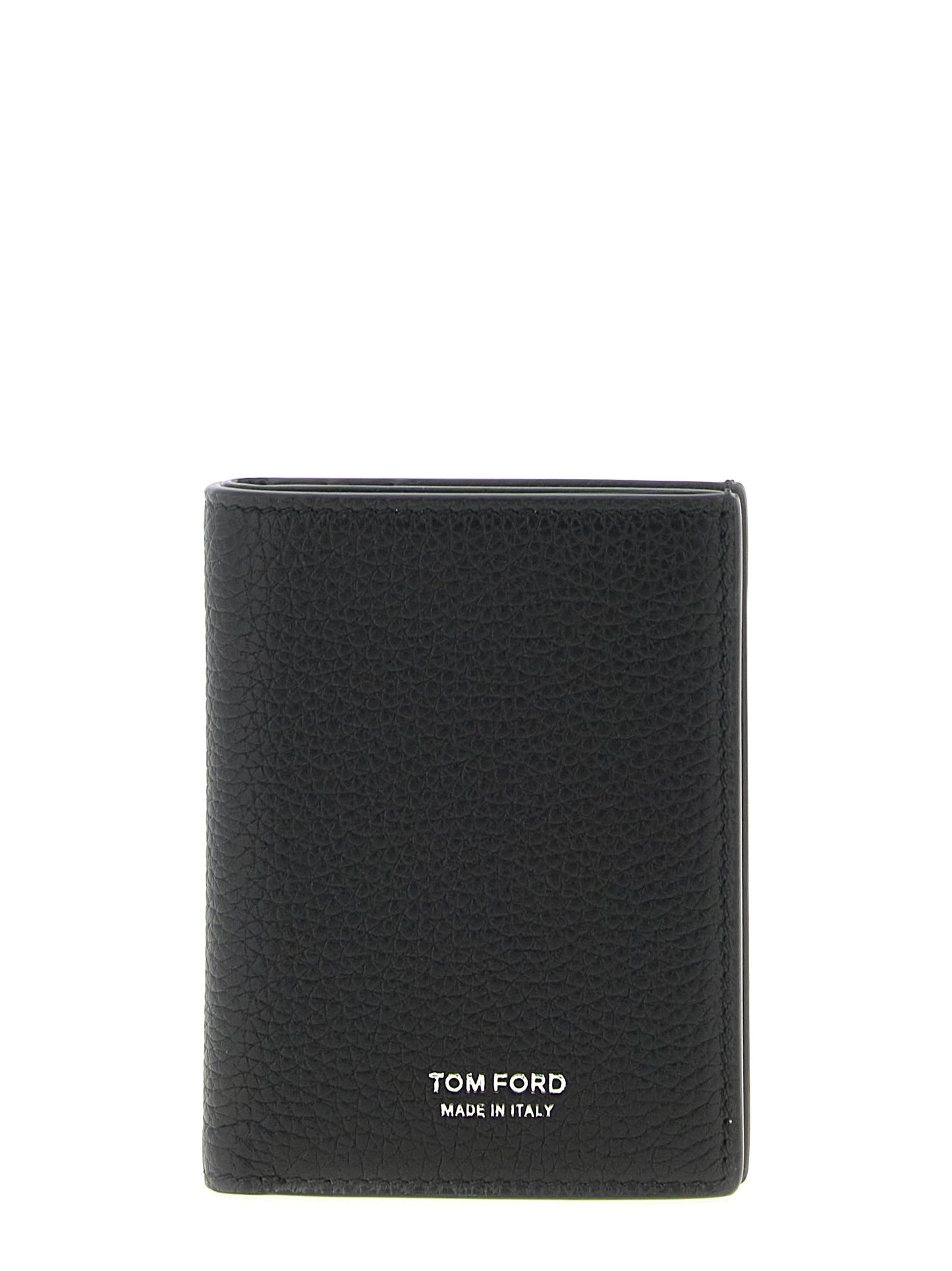 Cardholder Card Case by Tom Ford for men in bos taurus calf suede leather black, silver & print features a distinguished silhouette, showcasing the distinguished design of the Bos Taurus Calf Suede Leather Cardholder Card Case with refined card-organization compact-design.