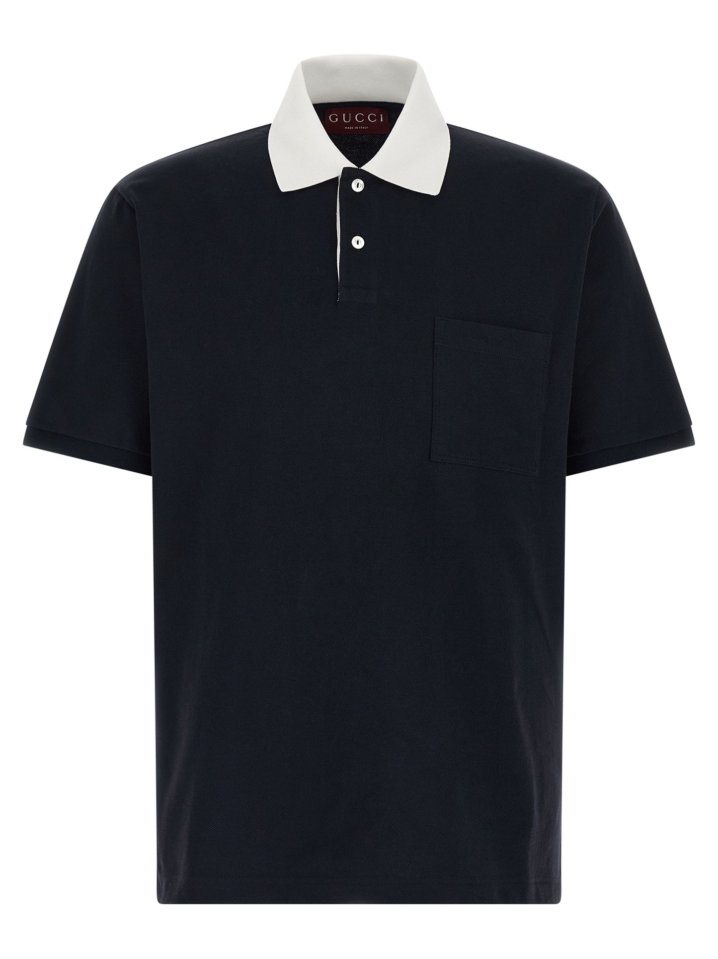 Polo Shirt by Gucci for men in stretch cotton blue features a eye catching silhouette, showcasing a refined and short-sleeve for a eye catching finish.