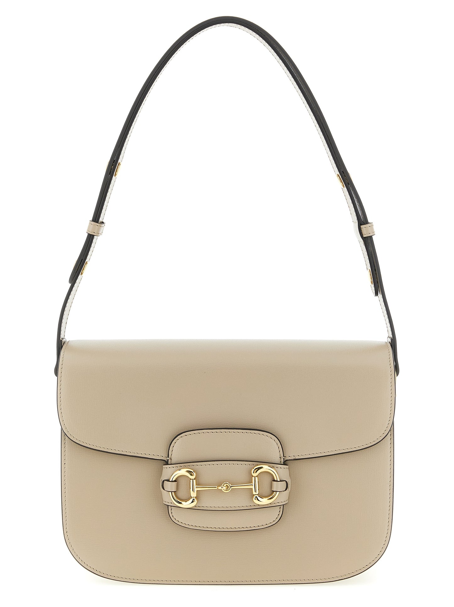 Medium Shoulder Flap Bag by Gucci for women in calfskin leather beige & signature features a distinguished silhouette, showcasing a secure flap and distinguished with versatile shoulder-strap & adjustable-strap for a distinguished finish.