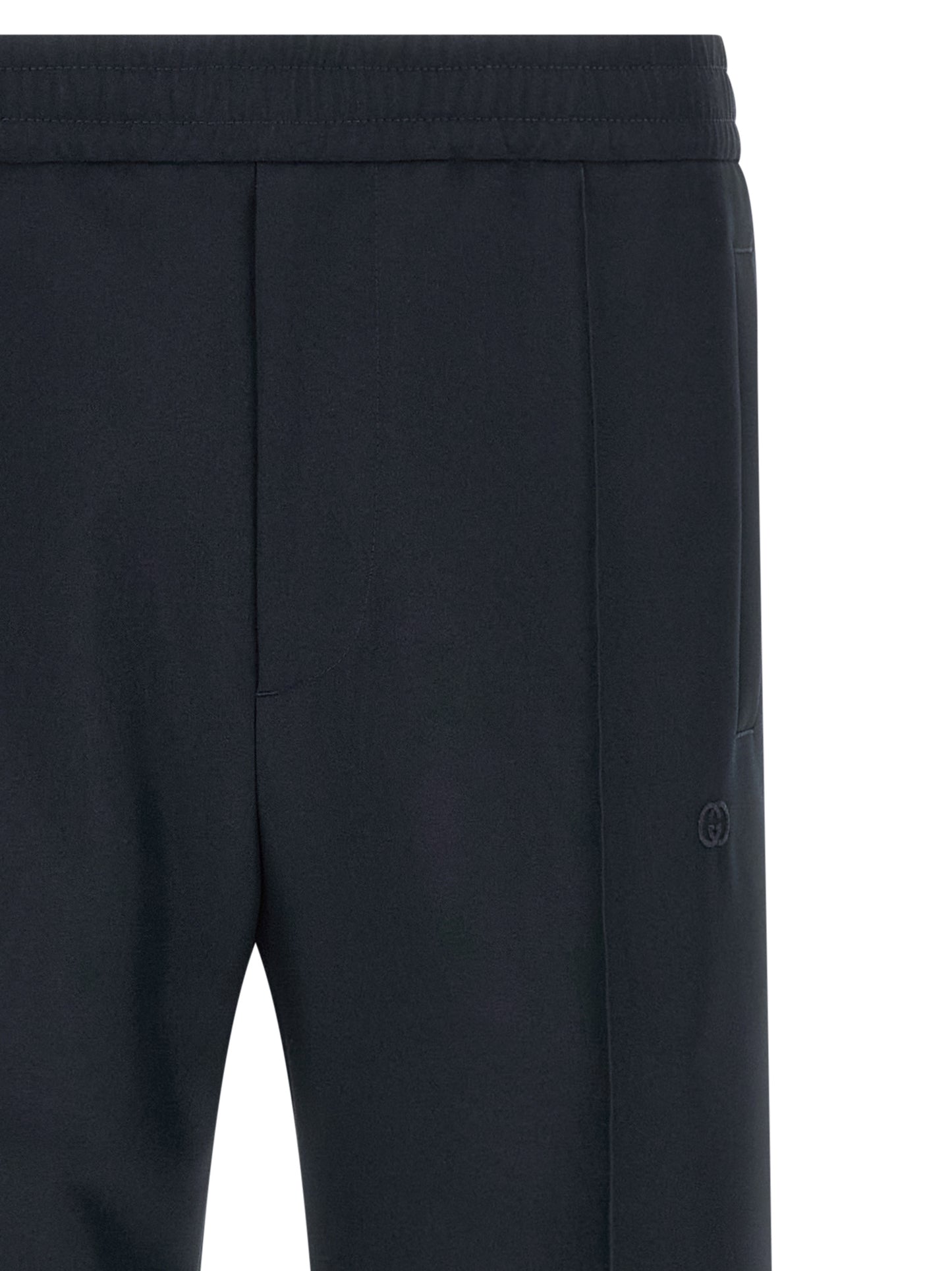 Casual Pants by Gucci for men in polyester blue presents a refined pantology silhouette, artfully defined by a refined pantology straight-leg, long, and a sophisticated .