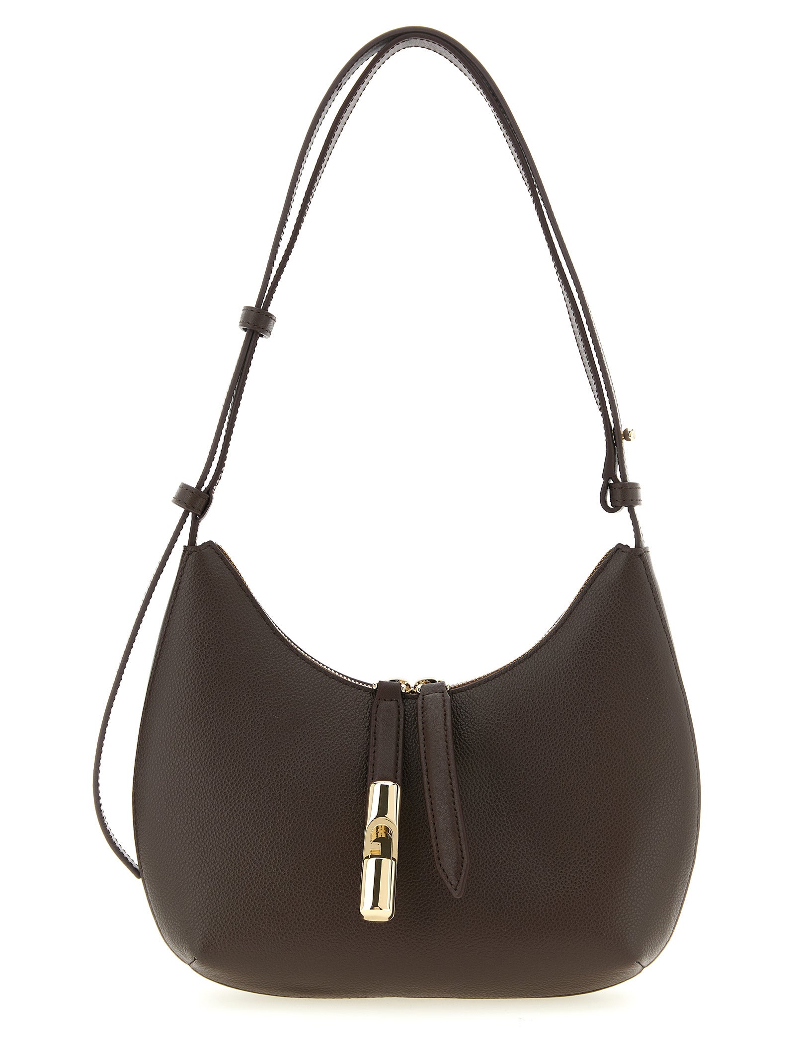 Shoulder Bag by Furla for women in calfskin leather brown features a effortless chic silhouette with a secure zipper, ample , and versatile shoulder-strap, adjustable-strap & handle for a effortless chic finish.
