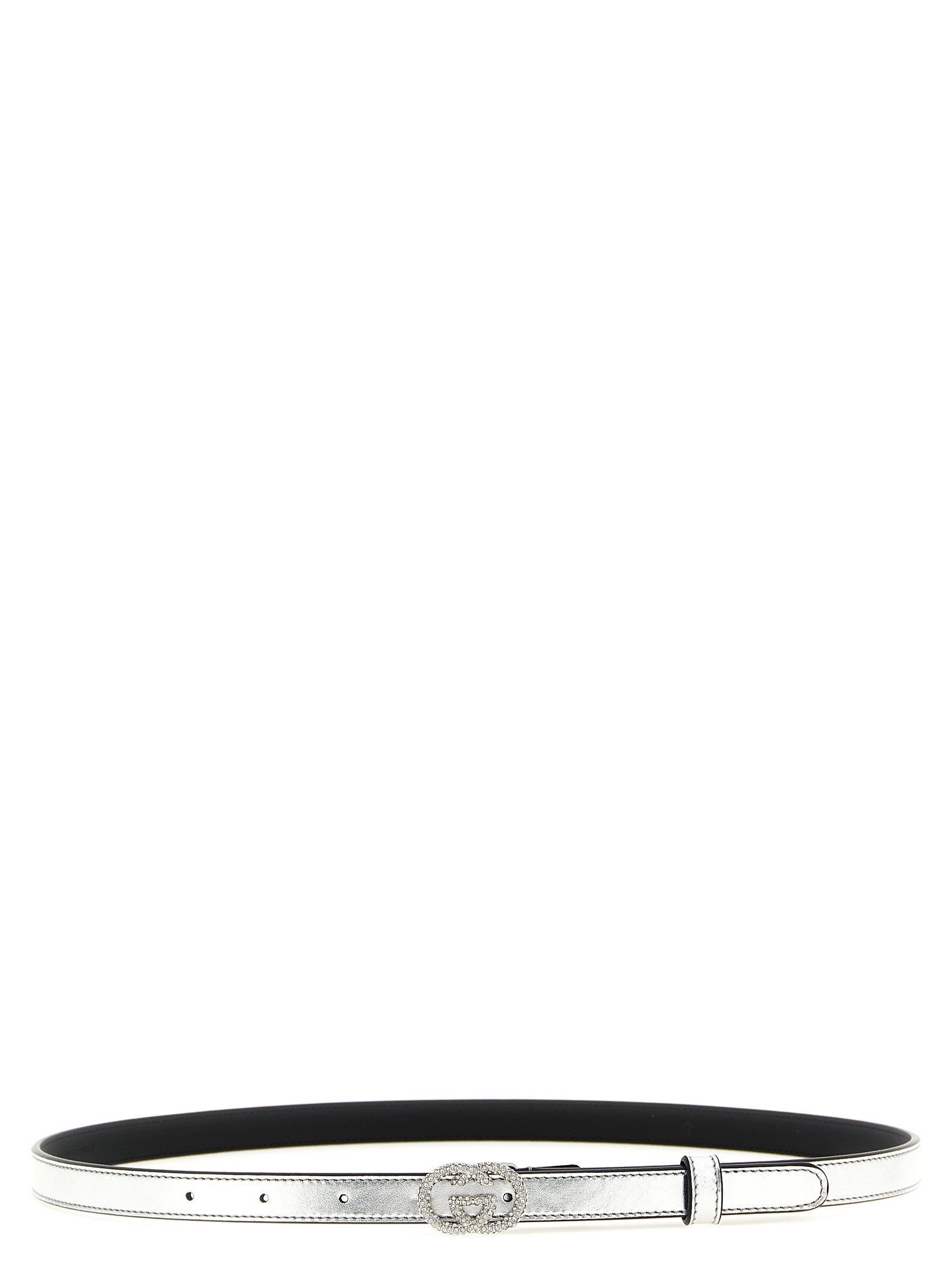 Belt by Gucci for women in bos taurus nappa calfskin leather silver features an artisanal silhouette, showcasing the artisanal craftsmanship of the Aren Gg Bos Taurus Nappa Calfskin Leather Belt collection for a artisanal finish.