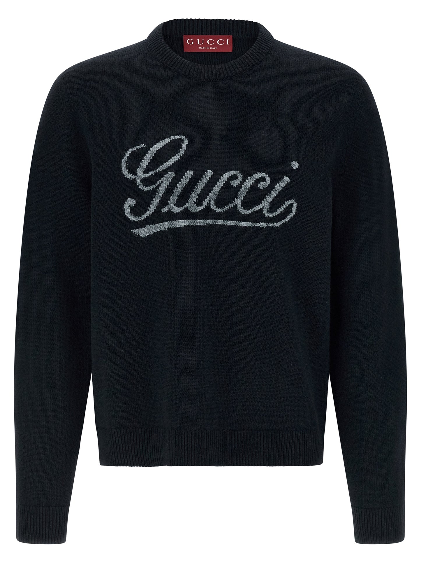 Gucci Men's Relaxed Fit Crew Neck Wool Cardigan - Blue