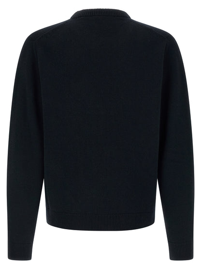 Gucci Men's Relaxed Fit Crew Neck Wool Cardigan - Blue