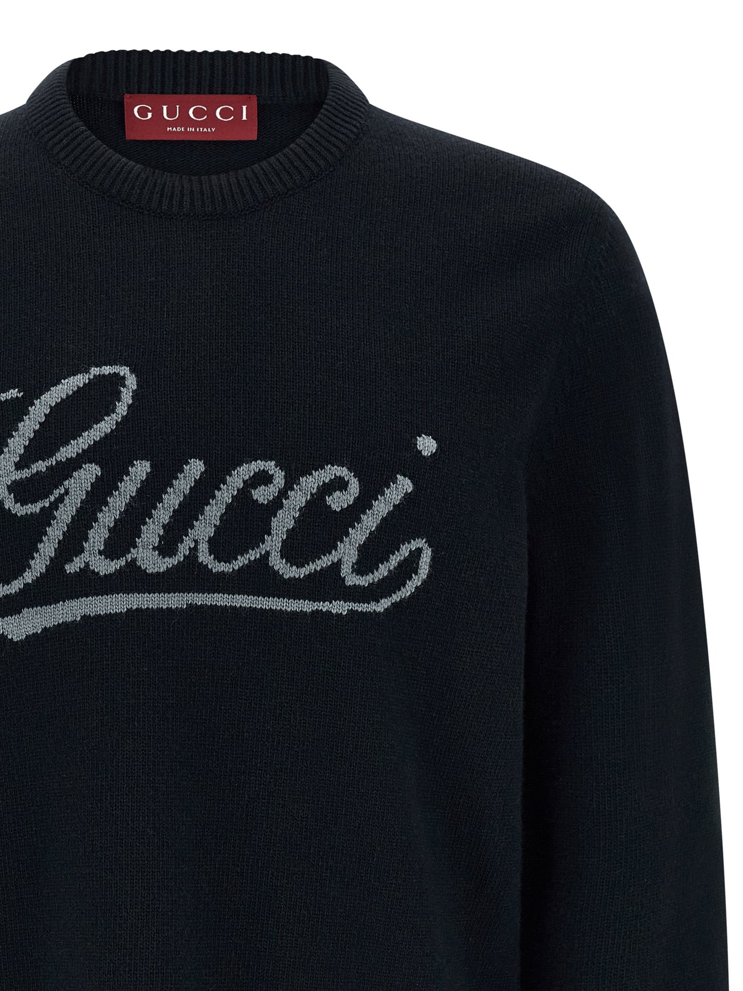 Gucci Men's Relaxed Fit Crew Neck Wool Cardigan - Blue