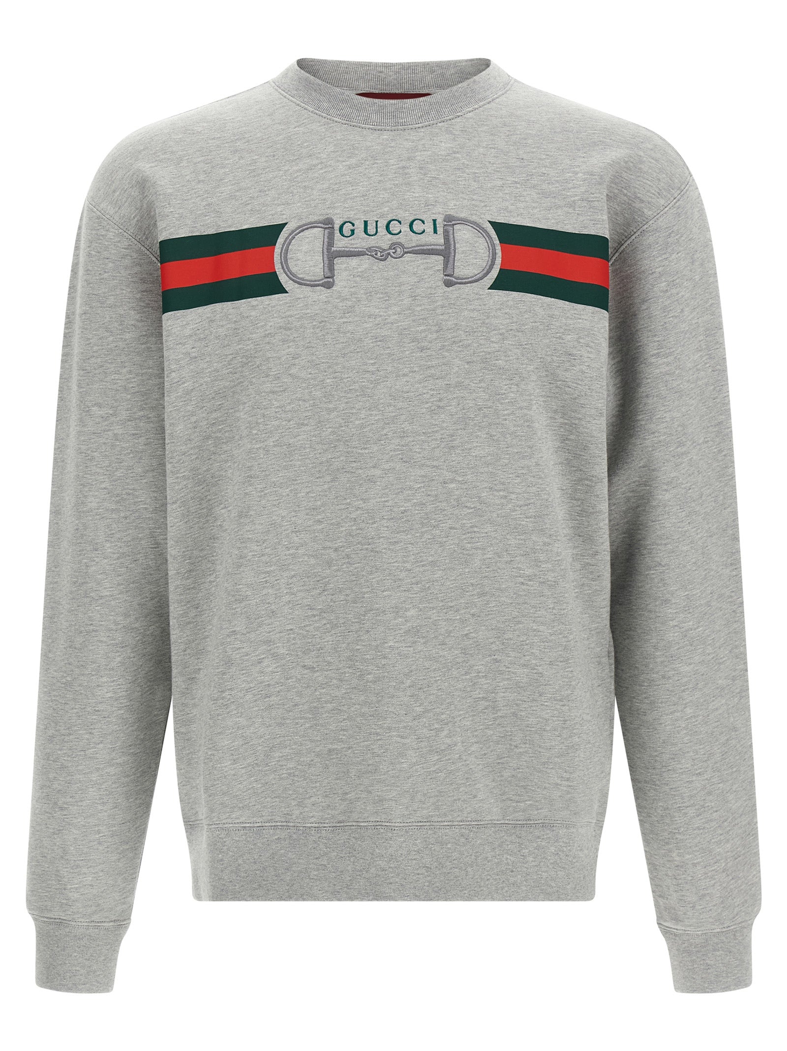 Sweatshirt by Gucci for men in cotton gray, signature & print features an enviable silhouette, showcasing a premium long-sleeve and refined crew neckline for a truly enviable finish.