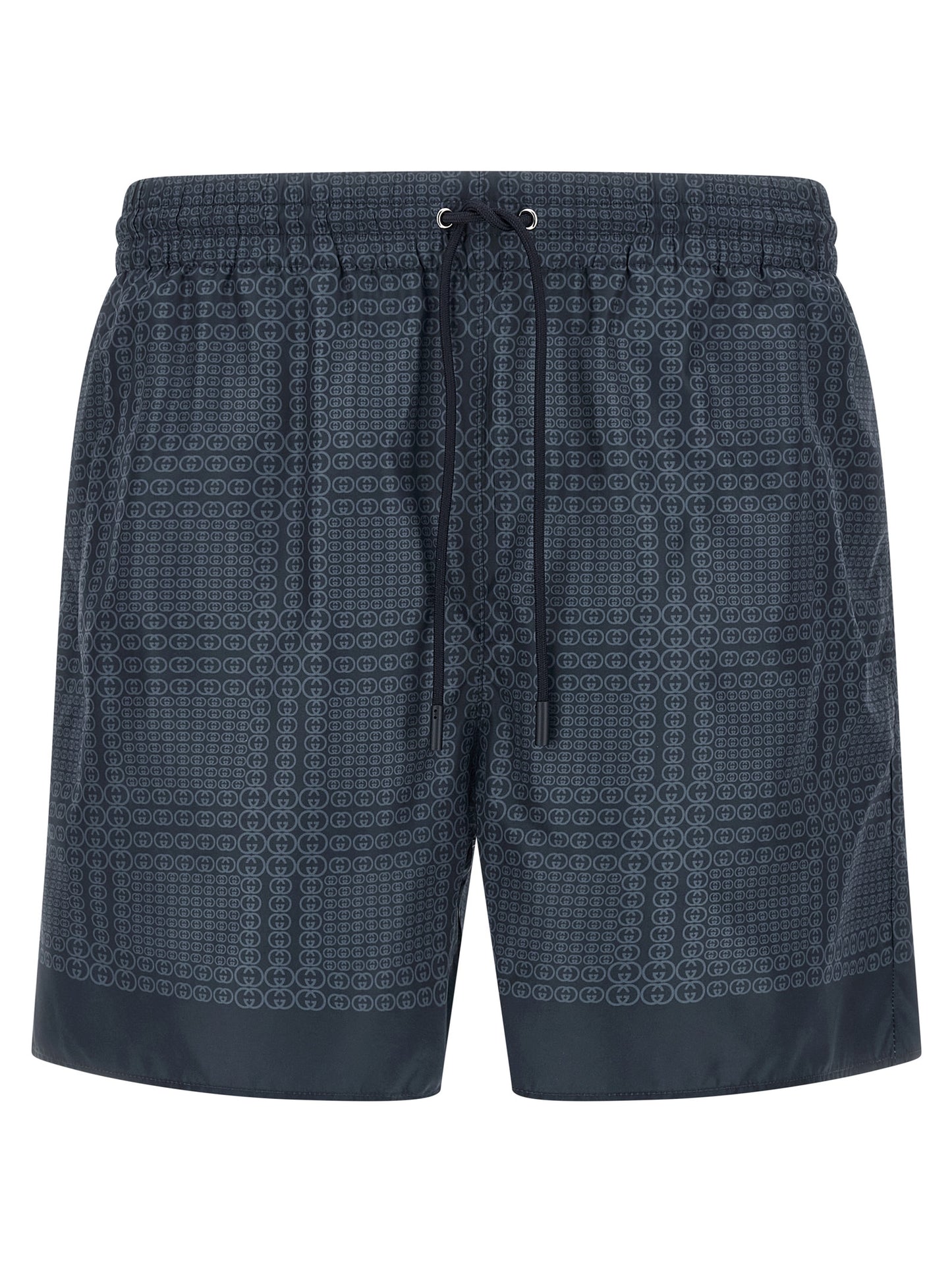 Swim Shorts from Gucci for men in polyester & mesh blue & print features an sleek silhouette, showcasing the distinct style of the Gg Men's Polyester & Mesh Swim Shorts collection.