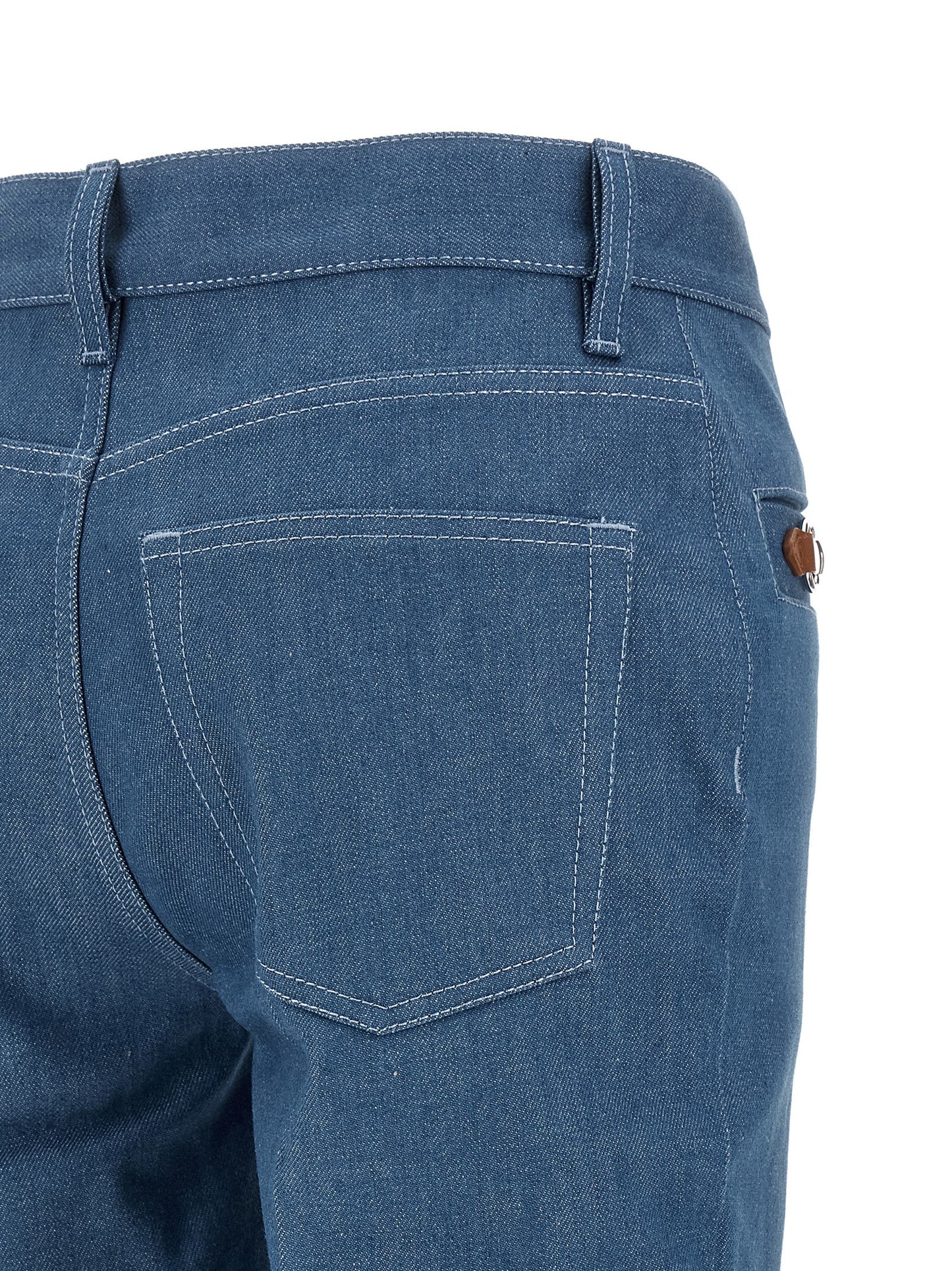 Jeans by Gucci for women in denim cotton light-blue features an refined tailoring silhouette, showcasing a premium straight-leg & regular-fit with a and long cut for a refined tailoring look.