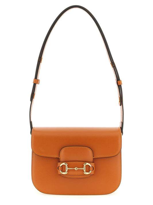Gucci Horsebit Calfskin Leather Shoulder Flap Bag - Orange