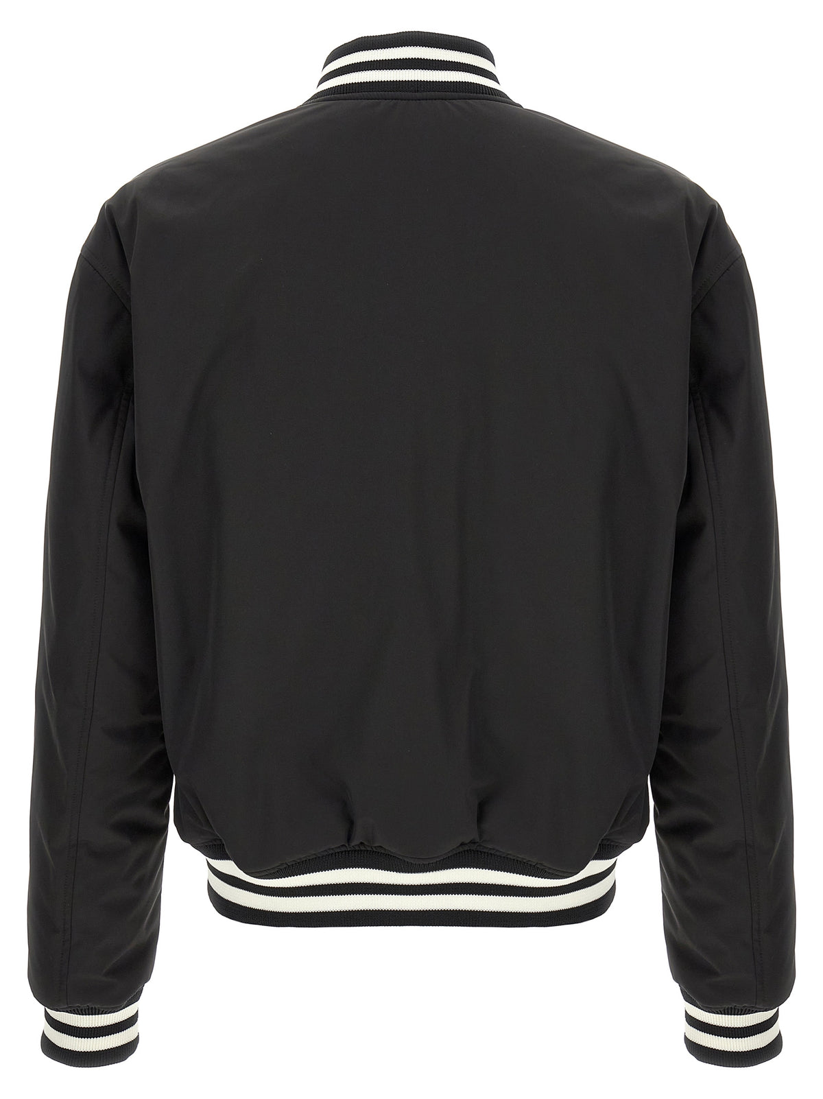Gucci Gg Men's Reversible Polyester Twill & Nylon Bomber Jacket - Bicolour Black White Patterned