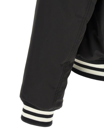 Gucci Gg Men's Reversible Polyester Twill & Nylon Bomber Jacket - Bicolour Black White Patterned