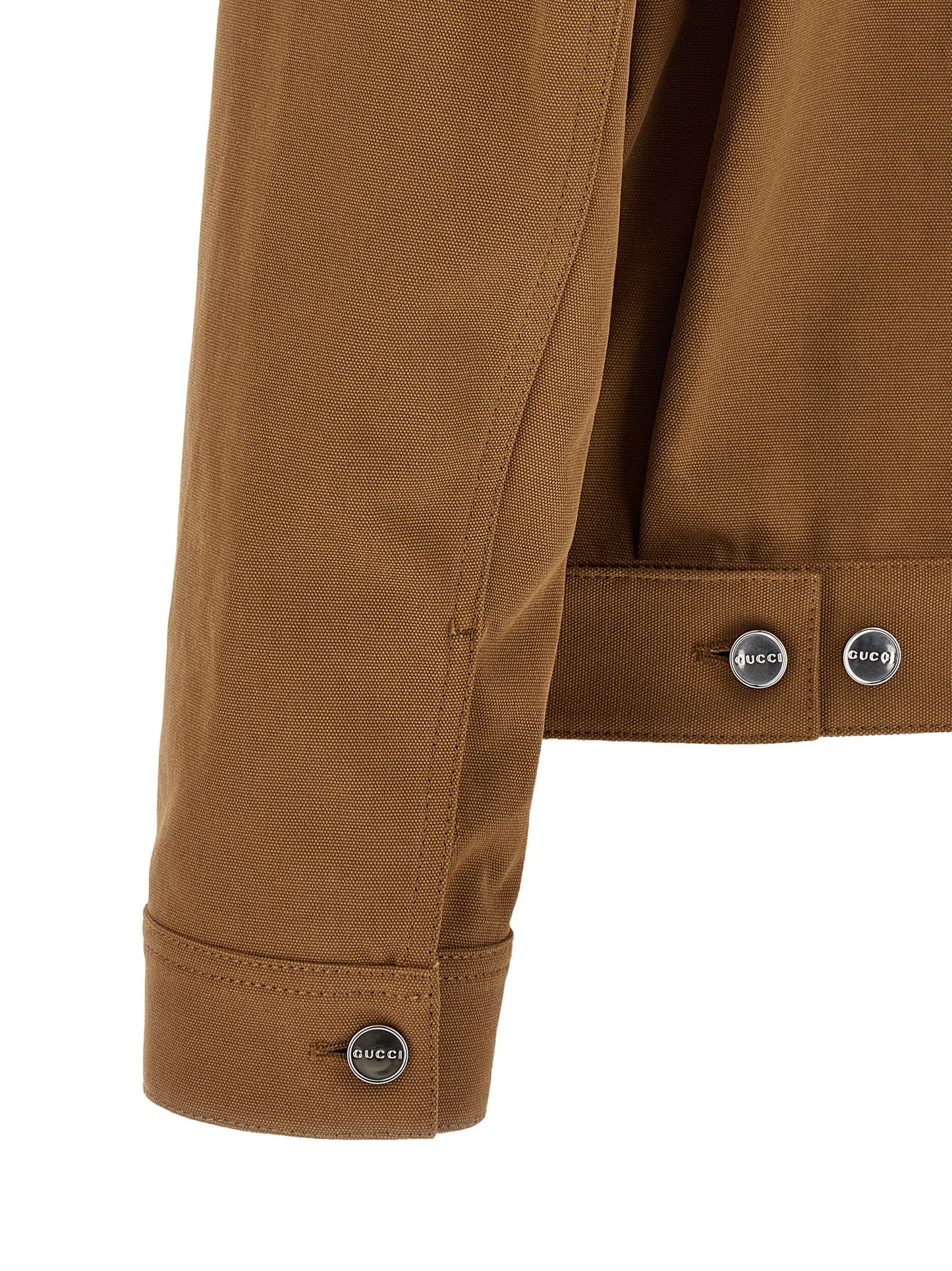 Overcoat by Gucci for men in cotton corduroy & canvas brown features an voluminous silhouette, showcasing distinct pockets and a voluminous for a truly voluminous aesthetic.