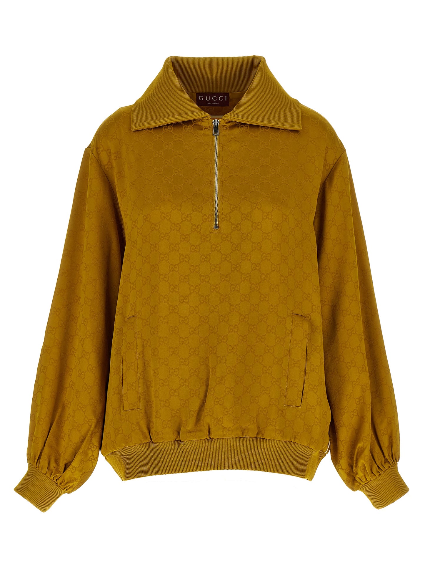 Cardigan by Gucci for women in acetate & viscose bicolour, yellow, patterned & jacquard features a dramatic silhouette, showcasing a sophisticated and dramatic detail for a timeless, premium look.