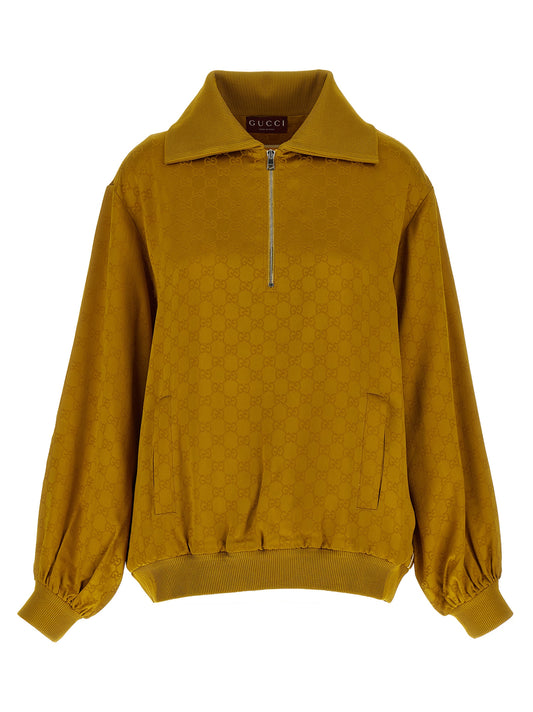 Cardigan by Gucci for women in acetate & viscose bicolour, yellow, patterned & jacquard features a dramatic silhouette, showcasing a sophisticated and dramatic detail for a timeless, premium look.