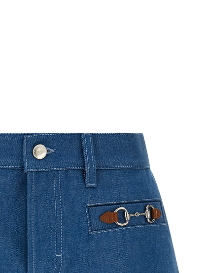 Denim Shorts by Gucci for women in denim cotton blue features an unrivaled comfort and short with an unrivaled comfort .
