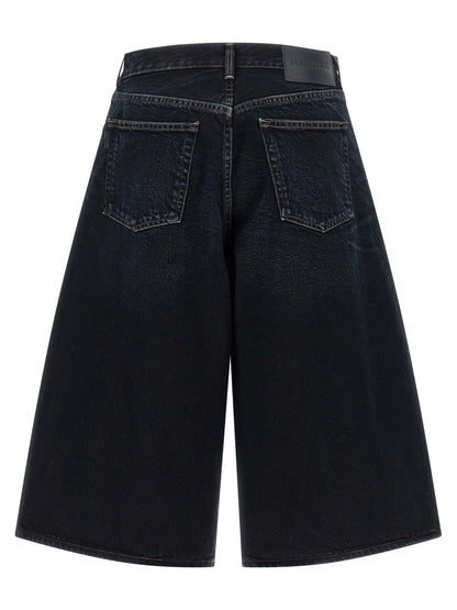 Haikure Women's Relaxed Fit Wide Denim Cotton Shorts - Blue Indigo