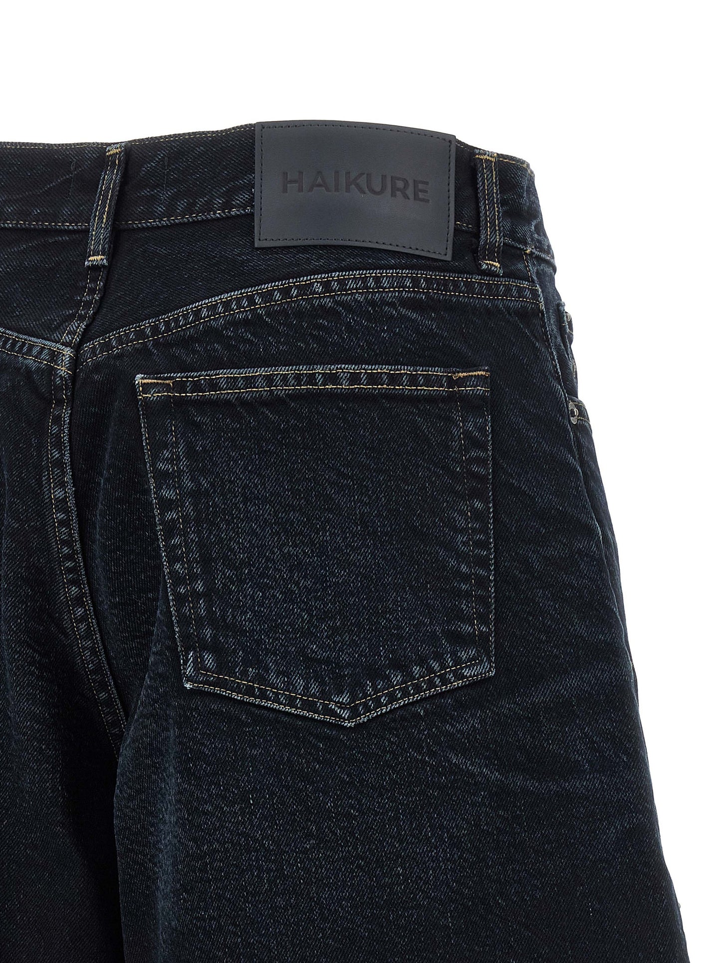 Haikure Women's Relaxed Fit Wide Denim Cotton Shorts - Blue Indigo