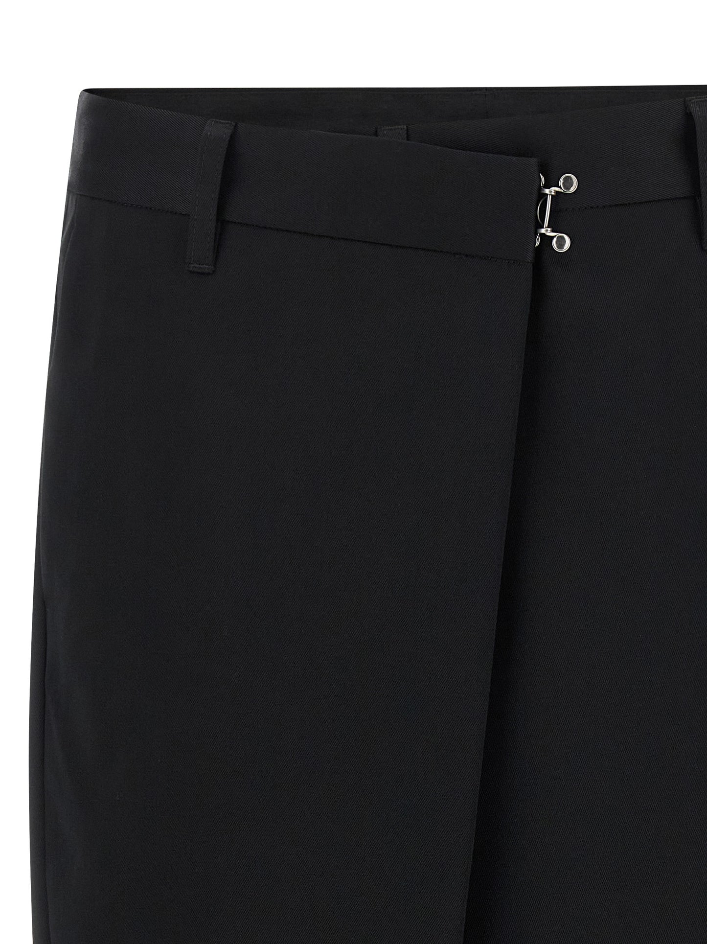 Maison Margiela Four Stitches Women's Flared Wide Cotton Bermuda Shorts - Black Signature