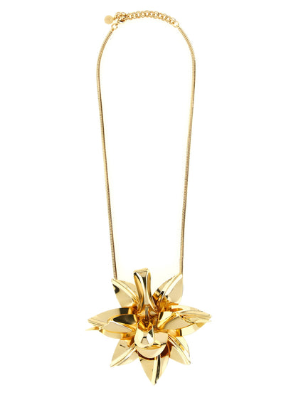 Necklace by Paco Rabanne for women in stretch polyamide gold showcases a luminous pendant statement necklace design that defines the elegant Essence Women's Gold Brass Necklace.