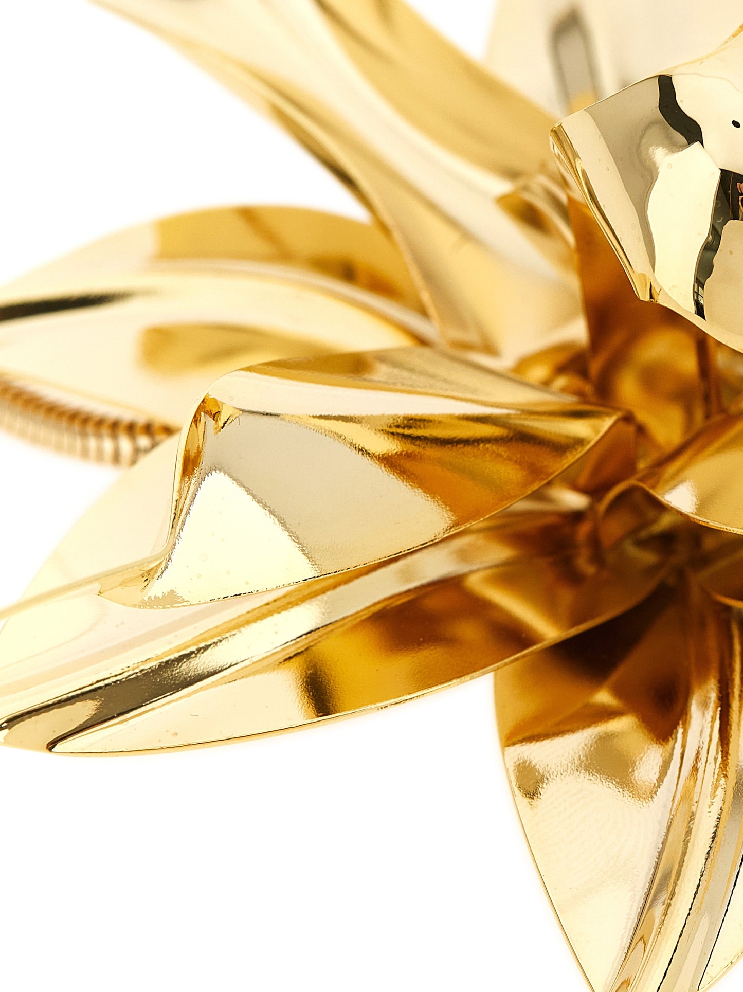 Necklace by Paco Rabanne for women in stretch polyamide and gold showcases a radiant silhouette, artfully capturing the elegance of Essence Women's Gold Brass Necklace through its intricate pendant statement necklace design.
