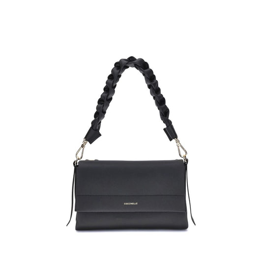 2-in-1 Shoulder & Crossbody Flap Bag by Coccinelle for women in bos taurus calf leather black features a effortless sophistication silhouette, secured by a flap, zipper & magnetic with ample external-pockets and versatile crossbody-strap, shoulder-strap, adjustable-strap & handle for a effortless sophistication finish.