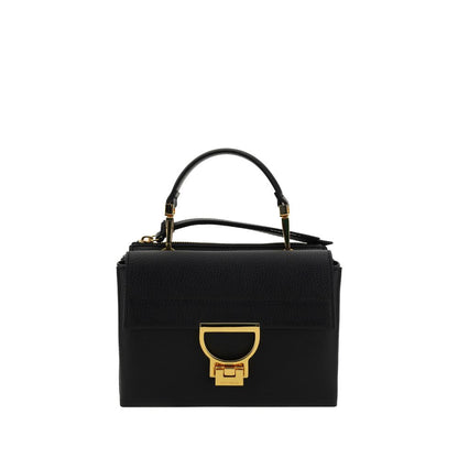 Flap Shoulder Bag by Coccinelle for women in bos taurus calfskin leather black, gold, signature & monogram features an effortlessly chic silhouette with a secure flap & zipper, ample , and versatile shoulder-strap, handle & adjustable-strap for effortlessly chic everyday luxury.
