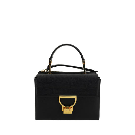 Flap Shoulder Bag by Coccinelle for women in bos taurus calfskin leather black, gold, signature & monogram features an effortlessly chic silhouette with a secure flap & zipper, ample , and versatile shoulder-strap, handle & adjustable-strap for effortlessly chic everyday luxury.