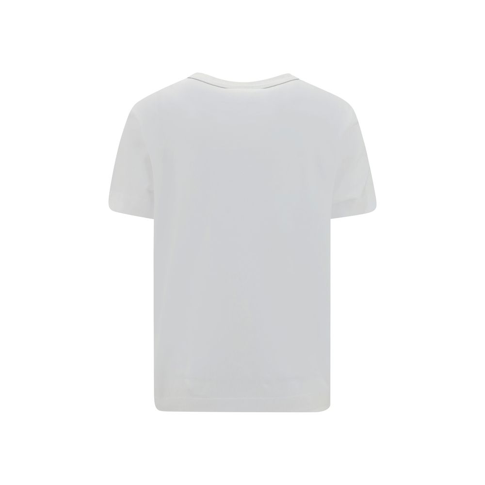 T-Shirt by Brunello Cucinelli for women in cotton white & patterned features a plush silhouette, showcasing a sophisticated crew neckline and for a truly plush finish.