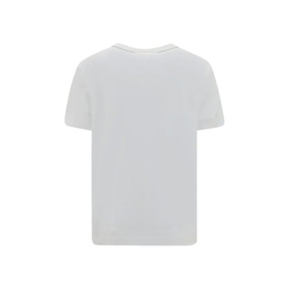 T-Shirt by Brunello Cucinelli for women in cotton white & patterned features a plush silhouette, showcasing a sophisticated crew neckline and for a truly plush finish.