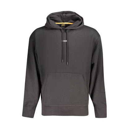 Hooded Sweatshirt Hoodie by Hugo Boss for men in cotton black & print showcases a city-ready silhouette, artfully detailed with a signature hooded neckline and for a city-ready finish.