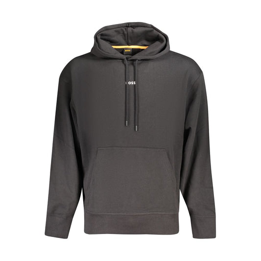 Hooded Sweatshirt Hoodie by Hugo Boss for men in cotton black & print showcases a city-ready silhouette, artfully detailed with a signature hooded neckline and for a city-ready finish.