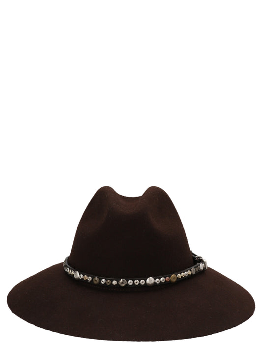 Fedora by Golden Goose for men in leather & wool brown presents a ethereal silhouette, showcasing the ethereal craftsmanship and ethereal aesthetic of the City Fedora Leather & Wool collection.