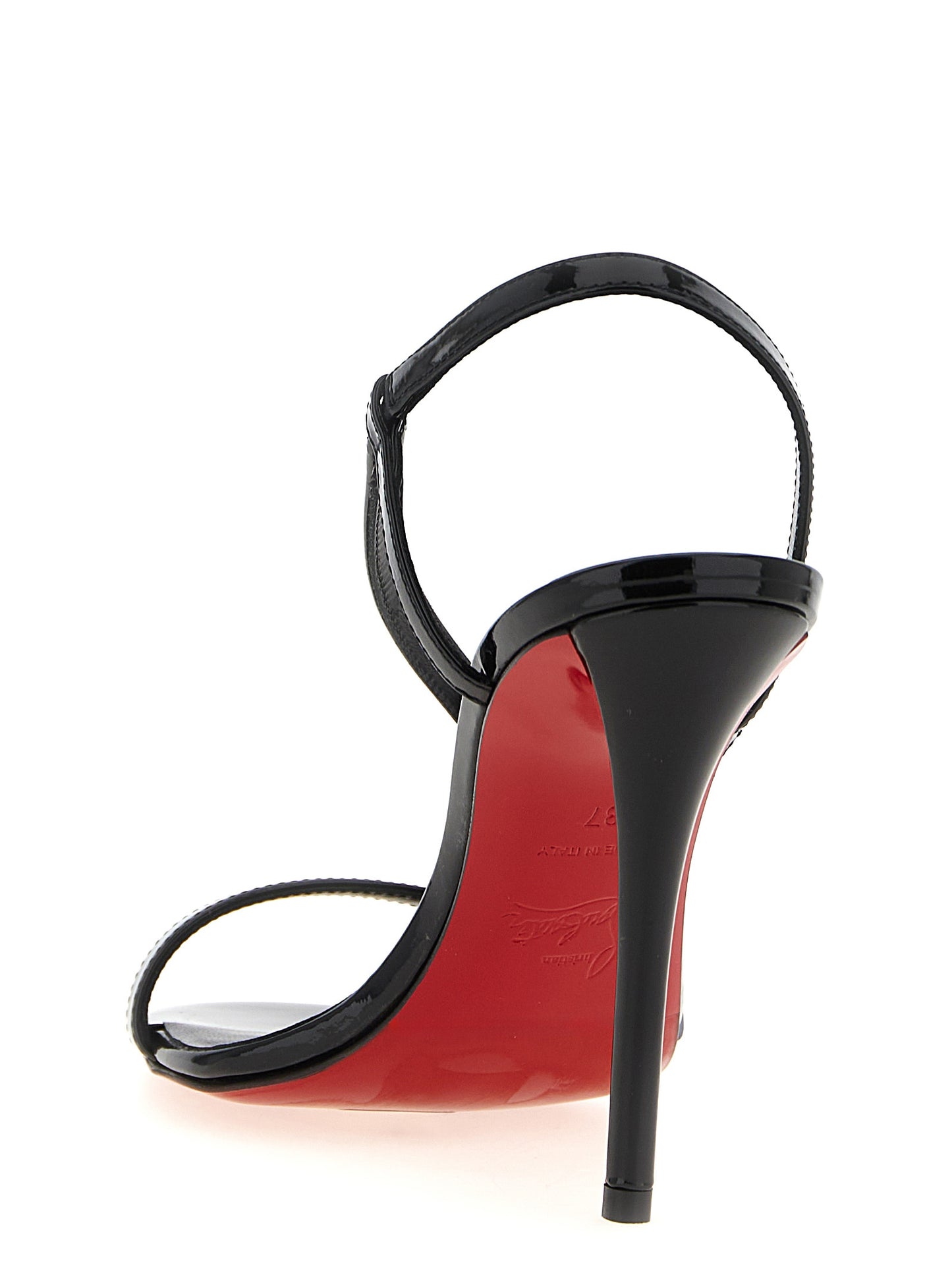 Christian Louboutin Women's PVC & Patent Calfskin Leather Stiletto Sandals - Black