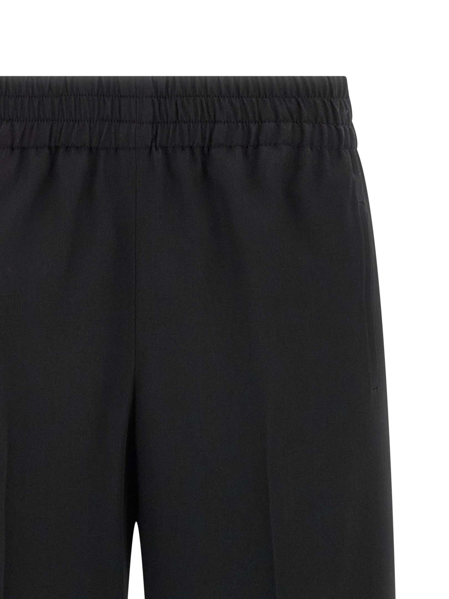Trousers by Golden Goose for women in virgin wool black features an sartorial silhouette, showcasing a precise straight-leg and long with a sartorial for a refined look.