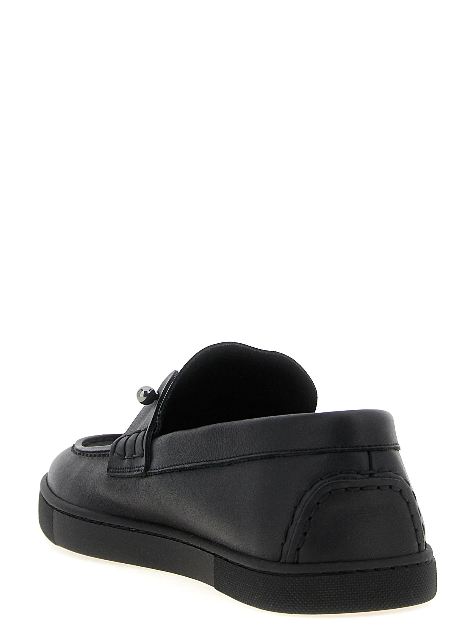 This Loafer Slip-On Shoes by Christian Louboutin for men in calfskin leather black features an exquisite silhouette from the Men's Calfskin Leather Loafer Slip-On Shoes collection, defined by a sophisticated and elegant .